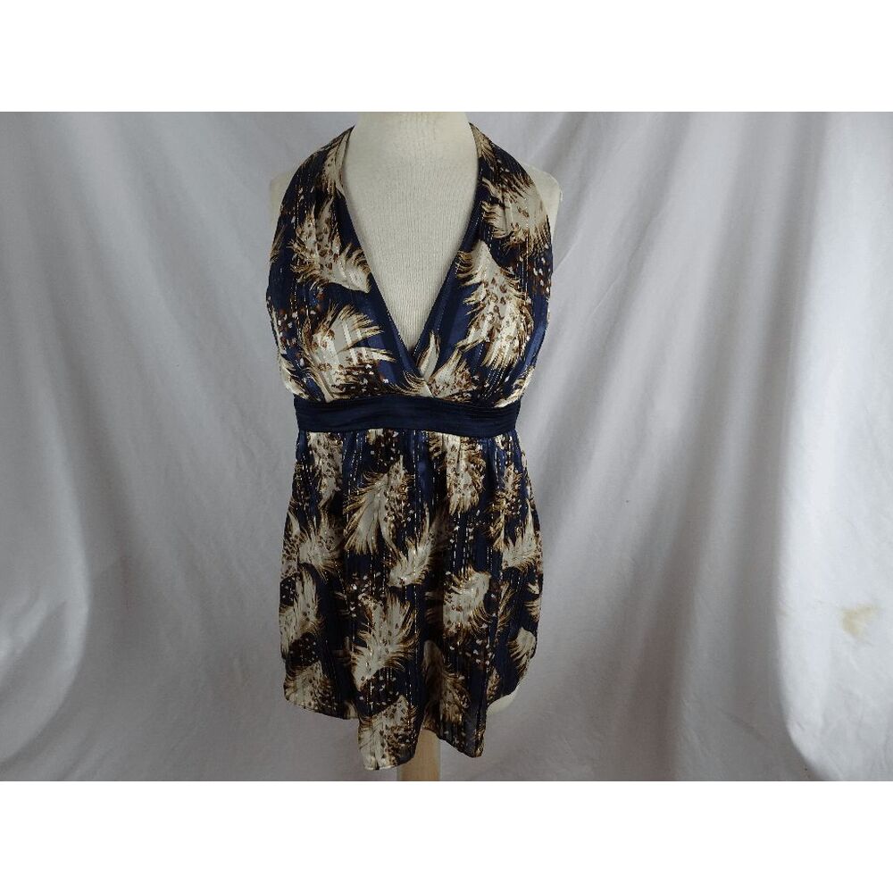 Laundry By Shelli Segal Silk Metallic Women Top Size L